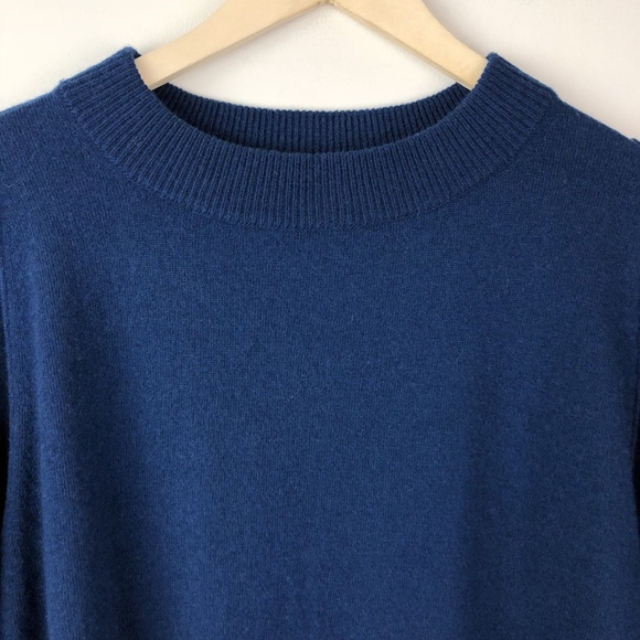 J.Crew Dolman Sweater Rib Trim Blue Wool Blend S - Picture 3 of 7